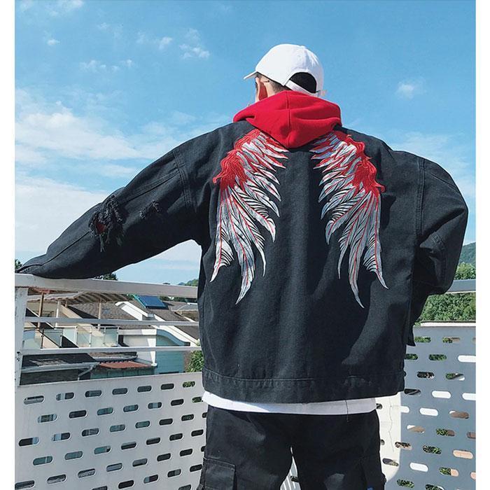 Denim jacket "Kaino" -TENSHI™ STREETWEAR