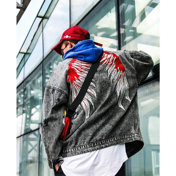 Denim jacket "Kaino" -TENSHI™ STREETWEAR