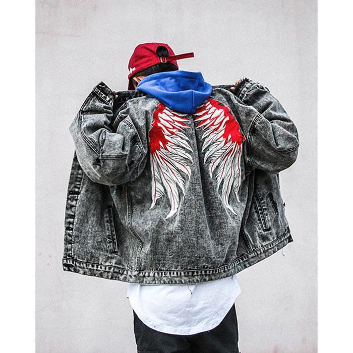 Denim jacket "Kaino" -TENSHI™ STREETWEAR