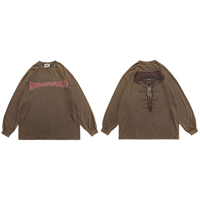 Long Sleeve Oversize T-shirt "Justice" -TENSHI™ STREETWEAR