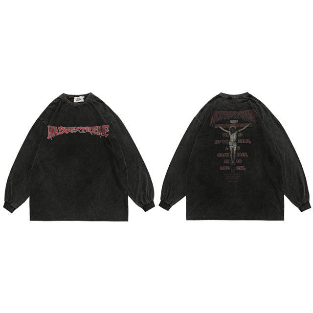 Long Sleeve Oversize T-shirt "Justice" -TENSHI™ STREETWEAR