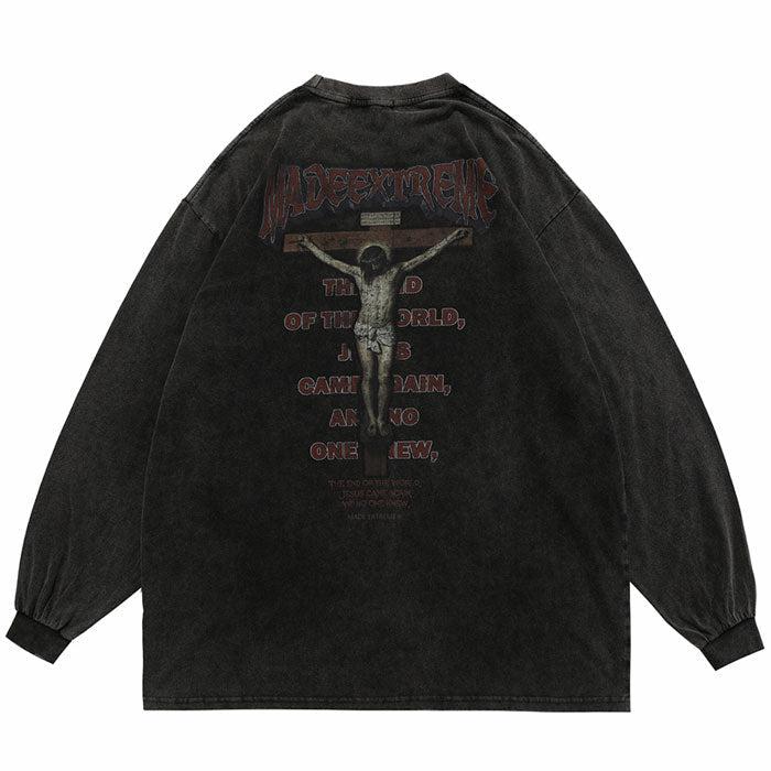 Long Sleeve Oversize T-shirt "Justice" -TENSHI™ STREETWEAR