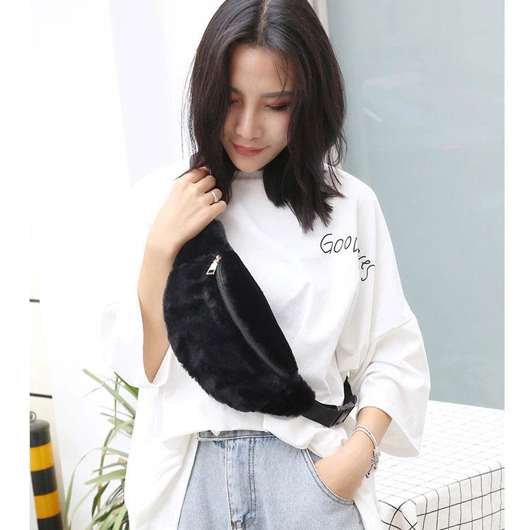 "Saki" Fur Fanny Pack -TENSHI™ STREETWEAR