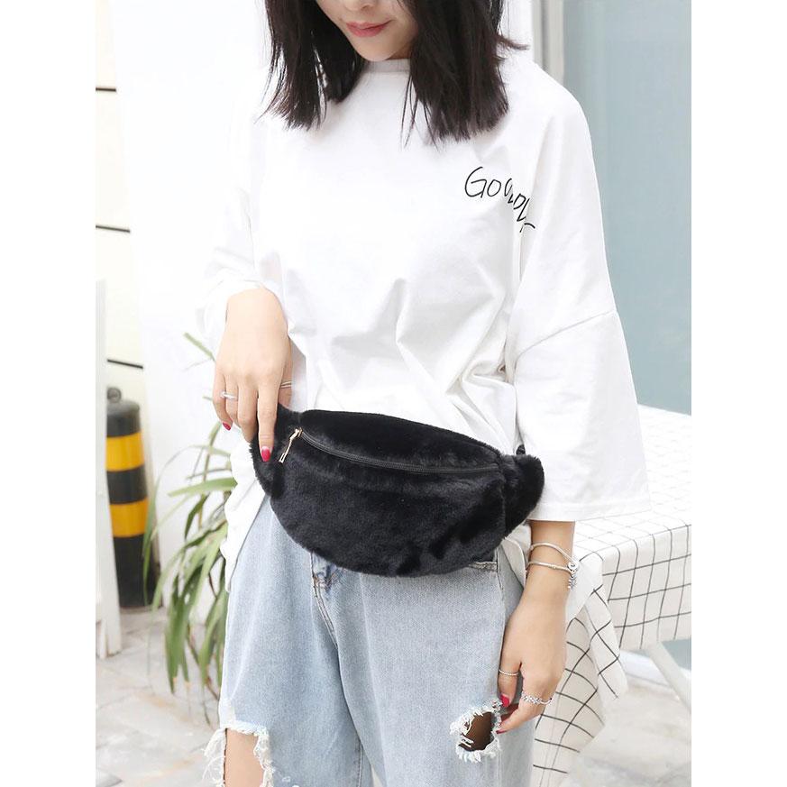 "Saki" Fur Fanny Pack -TENSHI™ STREETWEAR