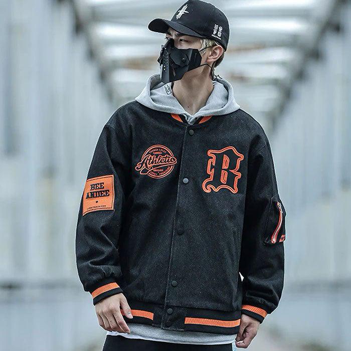 Teddy Baseball Jacket "Bee" -TENSHI™ STREETWEAR