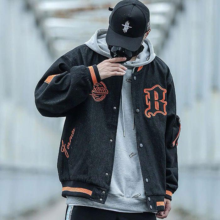 Teddy Baseball Jacket "Bee" -TENSHI™ STREETWEAR