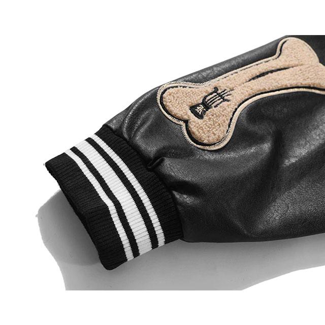 Teddy Baseball Jacket "Bone" -TENSHI™ STREETWEAR