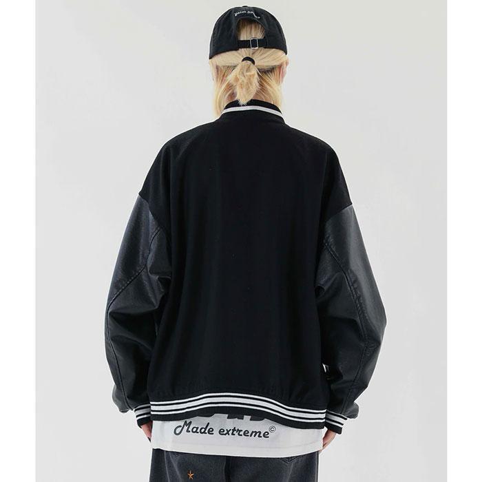 Teddy Baseball Jacket "Bone" -TENSHI™ STREETWEAR