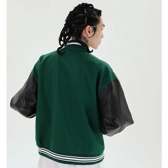 Teddy Baseball Jacket "Bone" -TENSHI™ STREETWEAR