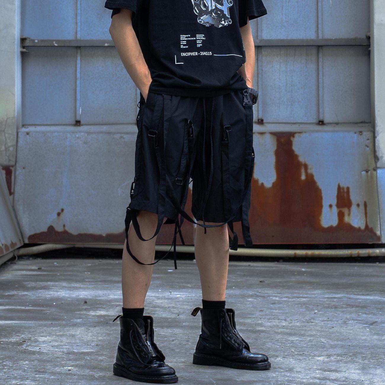 Techwear Cargo Shorts "Hatake" -TENSHI™ STREETWEAR